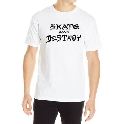 Thrasher Skate Mag Skate & Destroy Short Sleeve Tee White - Blanc - Maglietta a maniche corte