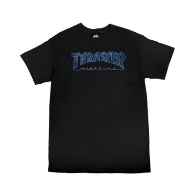 Thrasher Outlined T-Shirt Black - Nero - Maglietta a maniche corte