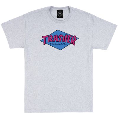 Thrasher S/S Tee Ash Grey - Grigio - Maglietta a maniche corte