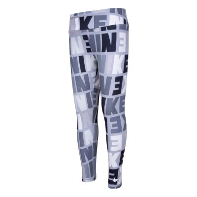 Nike Girls Block Print AOP Leggings Light Smoke Grey - Grigio - Legins