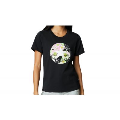 Converse Floral Print Patch T-shirt - Nero - Maglietta a maniche corte