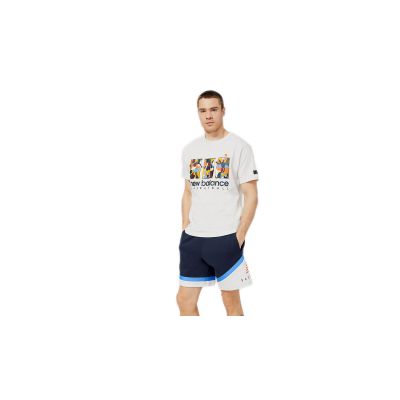 New Balance Hoops Abstract Graphic T-Shirt - Grigio - Maglietta a maniche corte