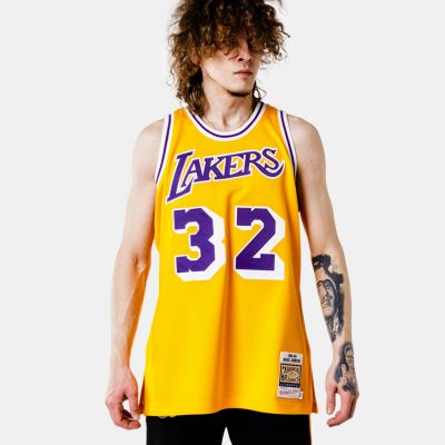 Mitchell & Ness Authentic Jersey Los Angeles Lakers Magic Johnson Yellow - Giallo - Maglia