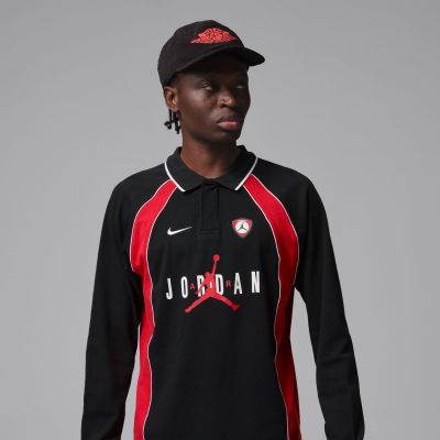 Jordan Flight Long-Sleeve Polo Jersey - Nero - Maglia Jordan Flight Long-Sleeve Polo Jersey - Nero - Maglia