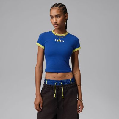 Jordan Wmns Graphic Brazil Crewneck Shirt Old Royal - Blu - Maglietta a maniche corte Jordan Wmns Graphic Brazil Crewneck Shirt Old Royal - Blu - Maglietta a maniche corte
