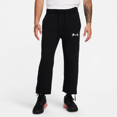 Nike LeBron Open Hem Fleece Pants Black - Nero - Pantaloni