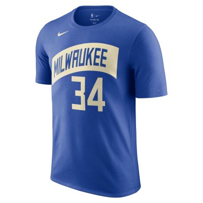 Nike NBA Milwaukee Bucks Giannis Antetokounmpo City Edition Tee - Blu - Maglietta a maniche corte