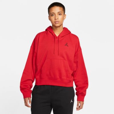 Jordan Essentials Wmns Fleece Red Hoodie - Rosso - Hoodie
