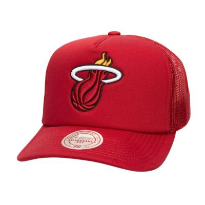 Mitchell & Ness NBA Miami Heat Evergreen Trucker - Rosso - Cappello