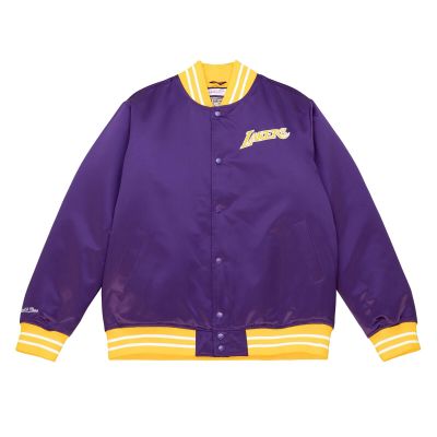 Mitchell & Ness LA Lakers Heavyweight Satin Jacket Purple - Viola - Giacca