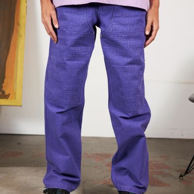 Pleasures Impact Double Knee Pants Purple - Viola - Pantaloni