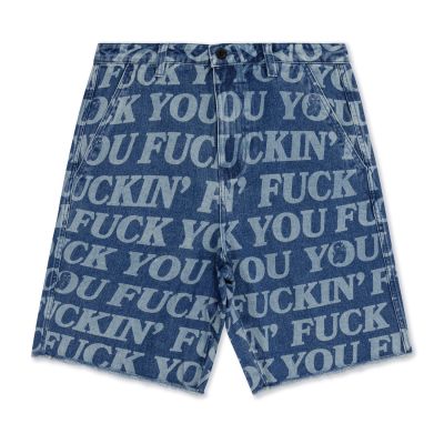 Rip N Dip Fuckin Fuck Denim Shorts - Blu - Pantaloncini